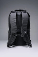 Black Apex Backpack with water-resistant matte PU exterior, dual compartments, and premium debossed straps by TLF Apparel – back view 