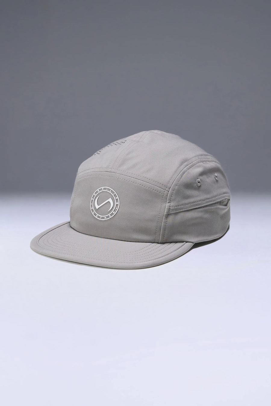 Gray Pluma Packable Hat with ultra-light ripstop fabric and extended performance brim for training and outdoor workouts by TLF Apparel – front view 
