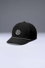 Black Flex Grid Cross Weights Rope Hat with structured 6-panel silhouette and rope accent by TLF Apparel – side view 