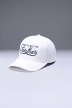 White Classic Further Cotton Hat showing curved brim profile and athletic fit for workouts and everyday wear by TLF Apparel – side view