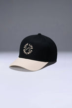 Black/Oat Classic Further Circle Hat showing mid profile side silhouette and structured cotton twill fabric by TLF Apparel – side view 