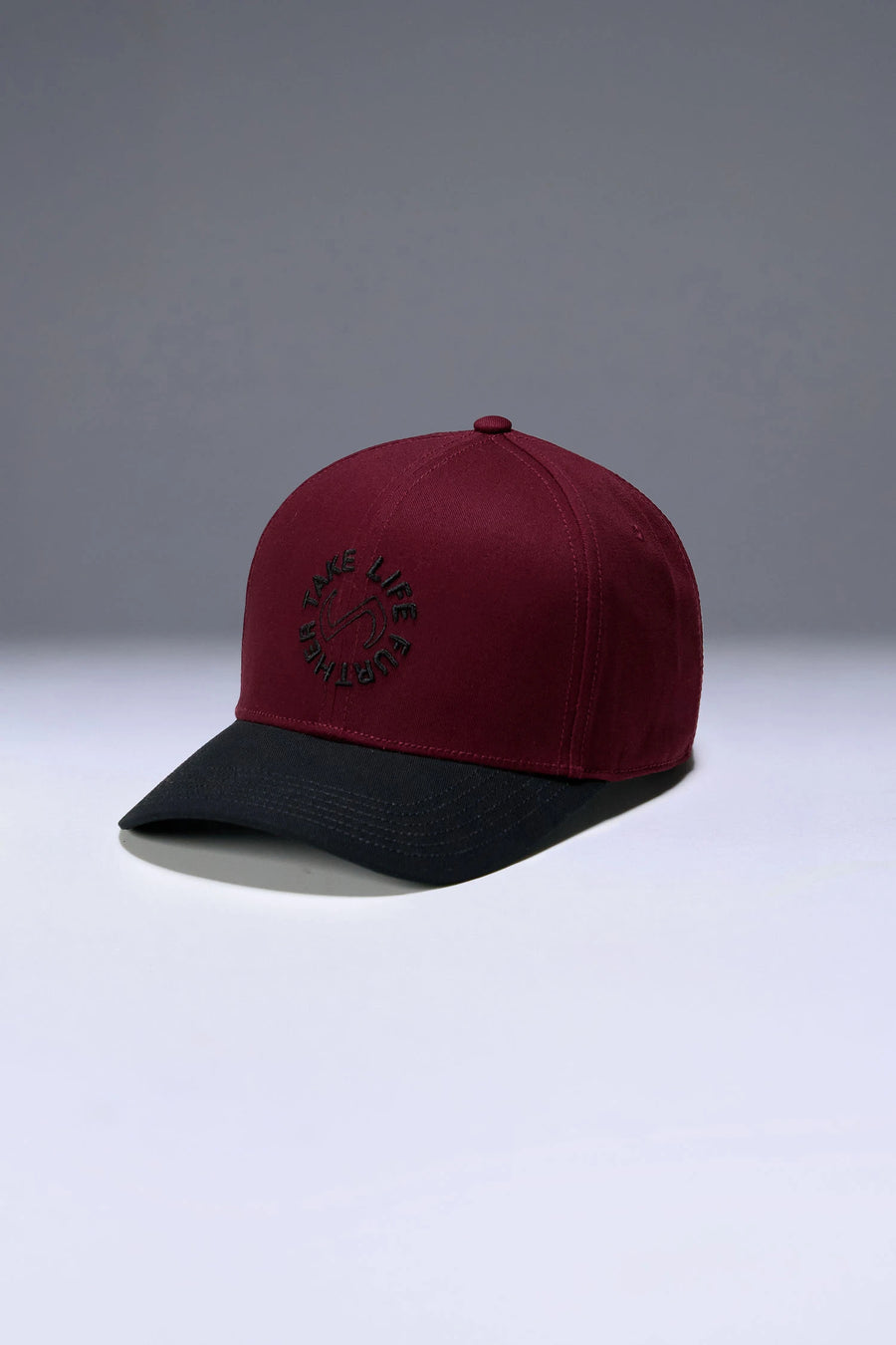 Fig/Black Classic Further Circle Hat with heavyweight cotton twill fabric and front center embroidery for workouts and everyday wear by TLF Apparel – front view 
