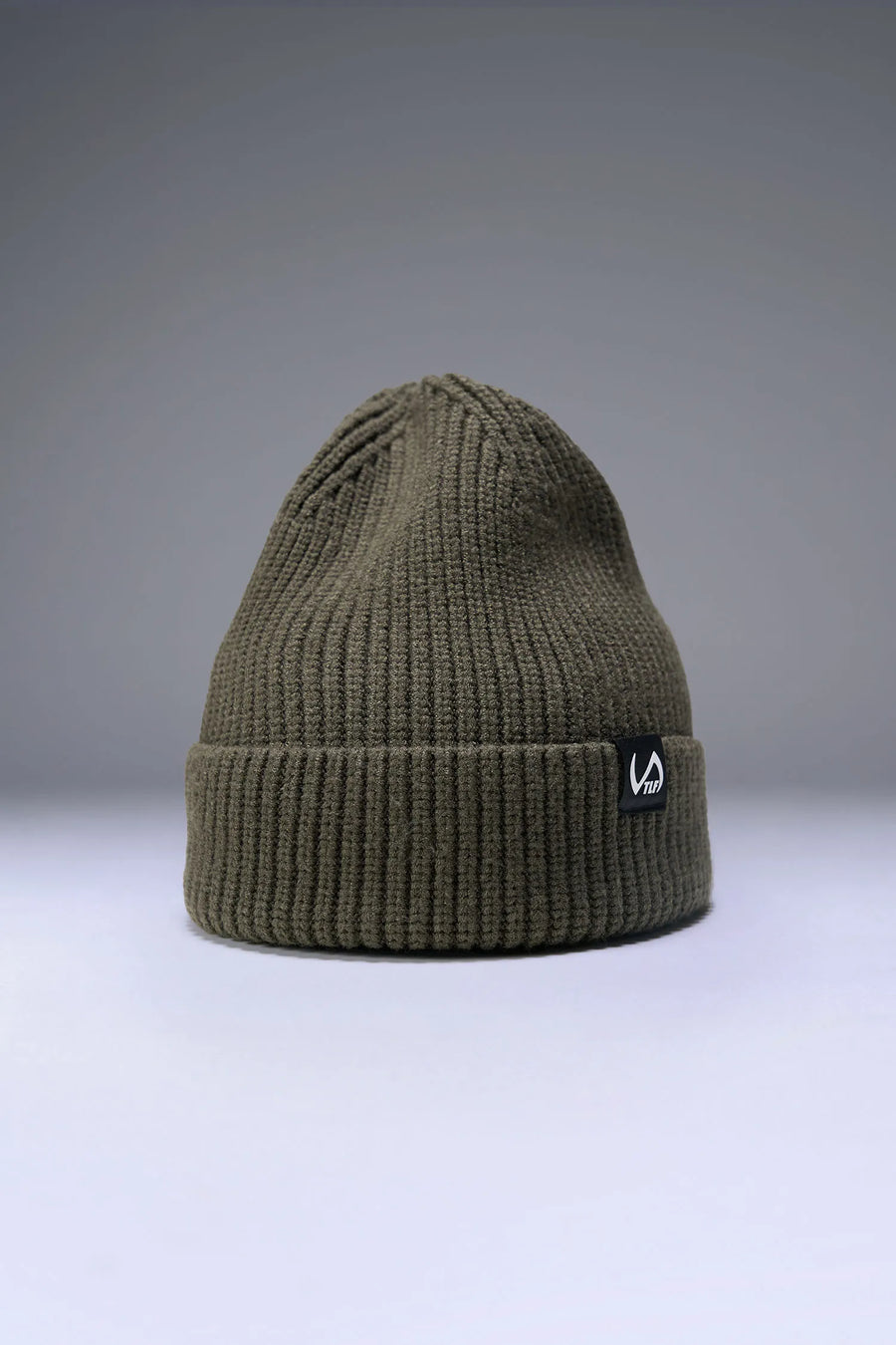 Sage Unisex Cuffed Knit Beanie with a fold over cuff, TLF clip label and uses a premium viscose knit fabric blend for premium comfort by TLF Apparel – front view 