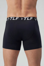 Black Mens Performance Boxer Brief with breathable athletic fit and stretch performance fabric by TLF Apparel – back view_x000B_ 