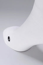 Detailed Toe View of White the TLF Evolve Crew Socks featuring an extended cuff height, ribbed cuff, cushioned footbed and seamless toe