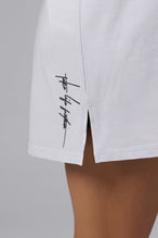 T-shirt ample Classic Script Coton Luxe (Blanc)