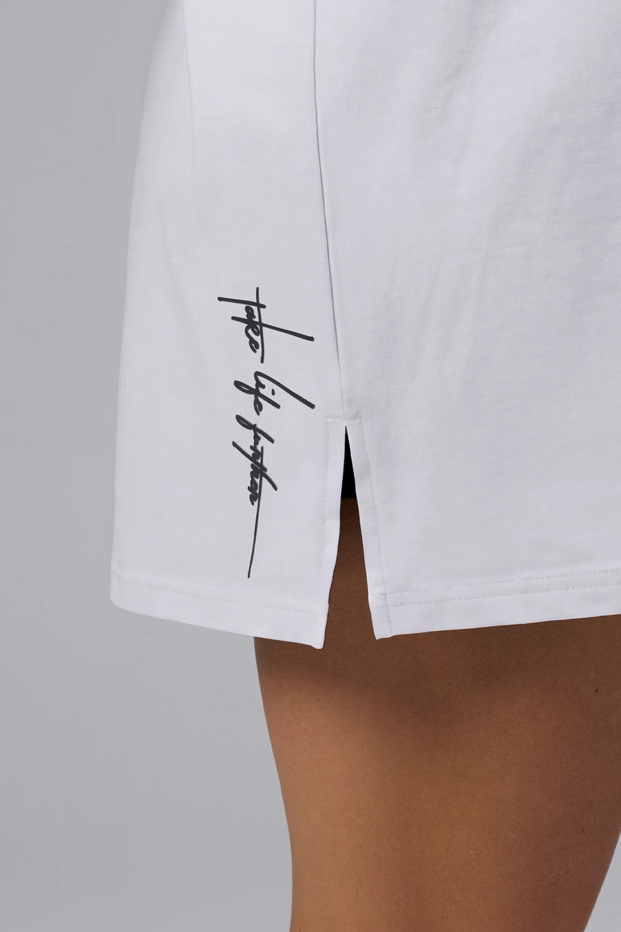 T-shirt ample Classic Script Coton Luxe (Blanc)