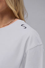 T-shirt ample Classic Script Coton Luxe (Blanc)