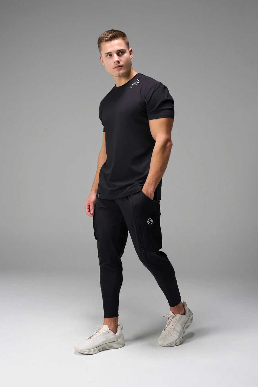 Front View Of TLF Swole Tee in Black