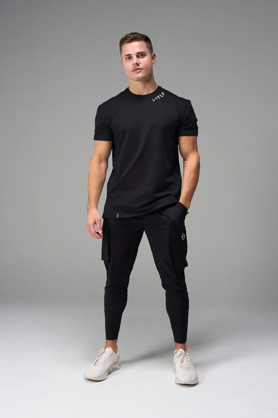 Front View Of TLF Swole Tee in Black