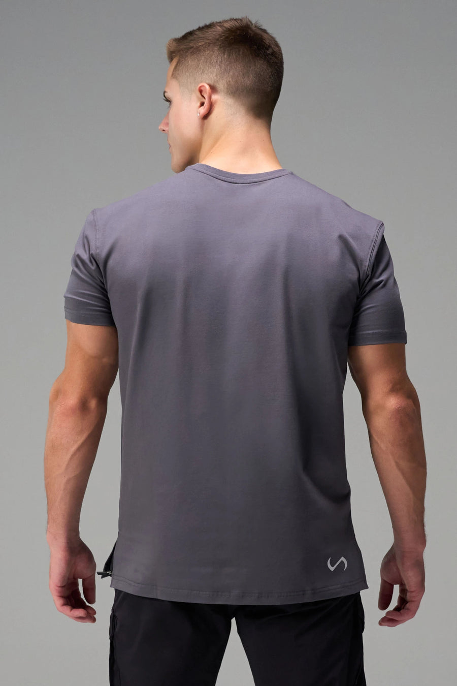 Back View Of TLF Swole Tee in Blackened Pearl Color