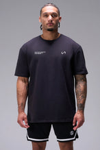 Black TLF x Matt Greggo Cotton Luxe Oversized Tee with relaxed oversized comfort fit in soft stretch cotton by TLF Apparel – front view