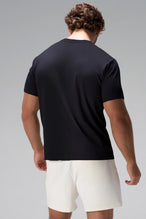 Black GTS Everyday Cotton V Neck Shirt showing clean athletic fit and short sleeves by TLF Apparel – back view
