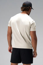 Beige GTS Everyday Cotton V Neck Shirt showing clean athletic fit and short sleeves by TLF Apparel – back view