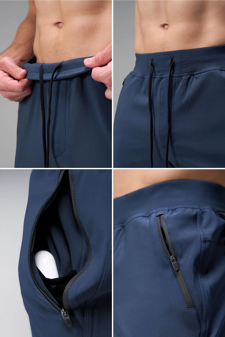 Blue men’s Apex 365 7 Inch Shorts feature a 7 inch inseam, designed for training, and all-day gym to street wear by TLF Apparel – back view 