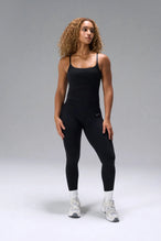 Black NeoCloud™ Built In Bra Tank with shelf bra and adjustable straps for everyday wear by TLF Apparel – front view