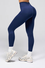 Back View of Cosmic Seamless Scrunch Butt Leggings in Deep Navy