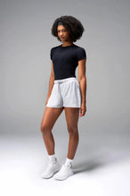 Front View of the Gray the TLF Element Infi Dry Shorts With Liner featuring built in shorts with pockets and high side slit for mobility