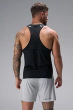 Back View of the Gray the TLF Element Light 7 Inch Shorts featuring side zipper pockets, side split hems and reflective details for nighttime visibility. 