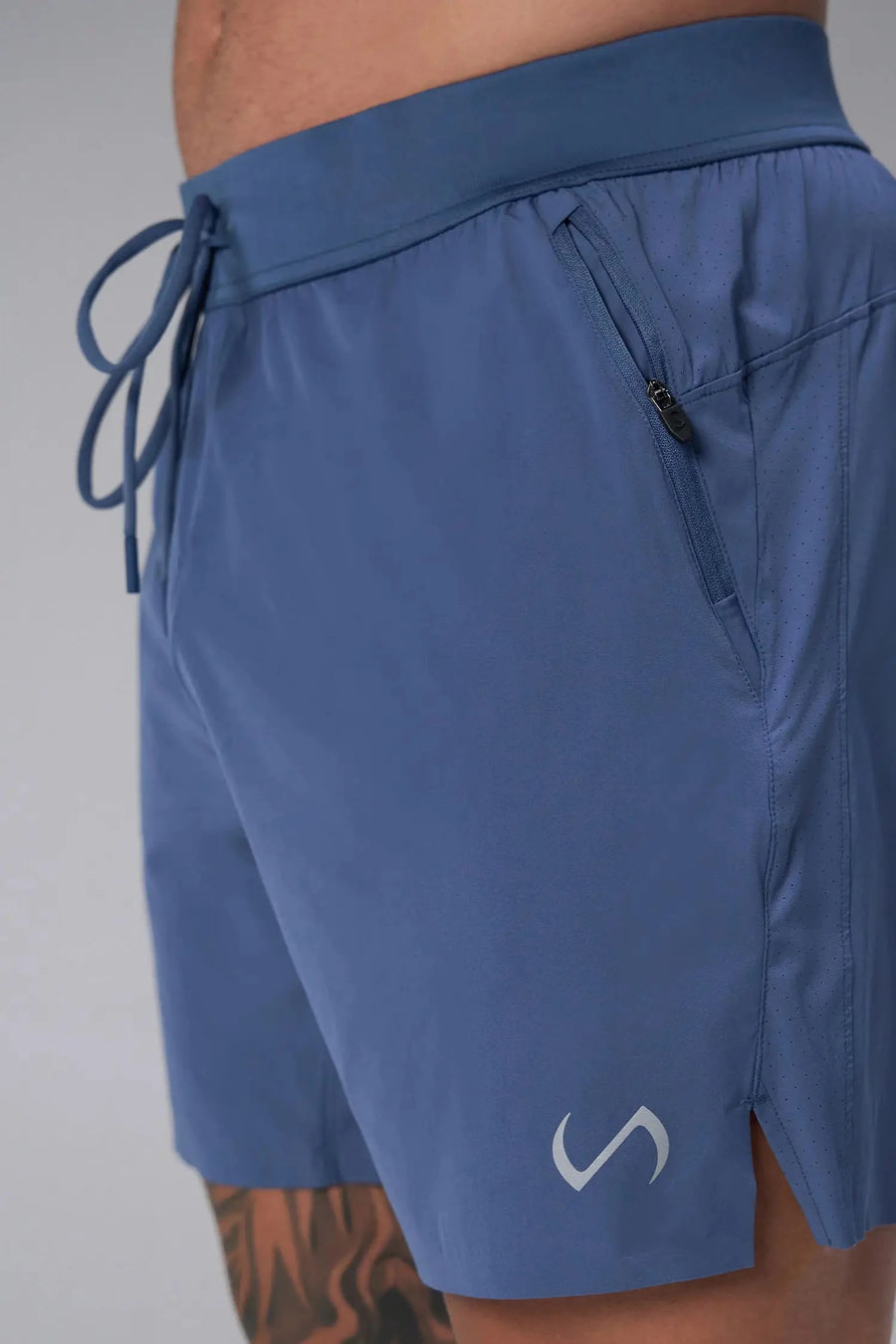 Blue TLF Element Light 7 Inch Shorts — product video showing the lightweight fabric, side zipper pockets and reflective details