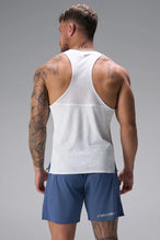 Back View of the Blue TLF Element Light 7 Inch Shorts featuring side zipper pockets, side split hems and reflective details for nighttime visibility