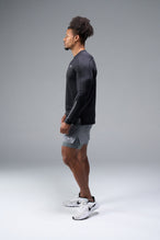 Side View of Gray TLF Element Shorts With Liner, 2 in 1 shorts featuring side zipper pockets, 5 inch inseam and 7 Inch inseam Liner Short 