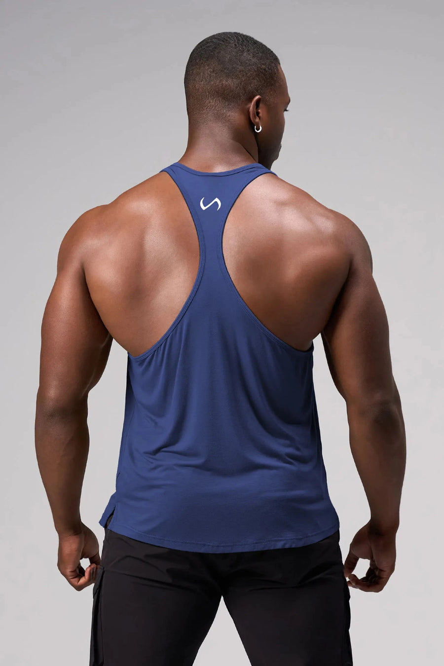 Back View of Blue Elevate Bamboo Stringer Tank
