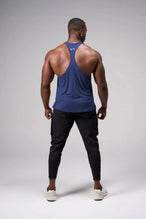 Back View of Blue Elevate Bamboo Stringer Tank