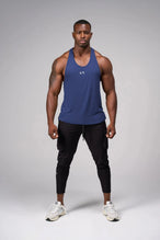 Front View of Blue Elevate Bamboo Stringer Tank