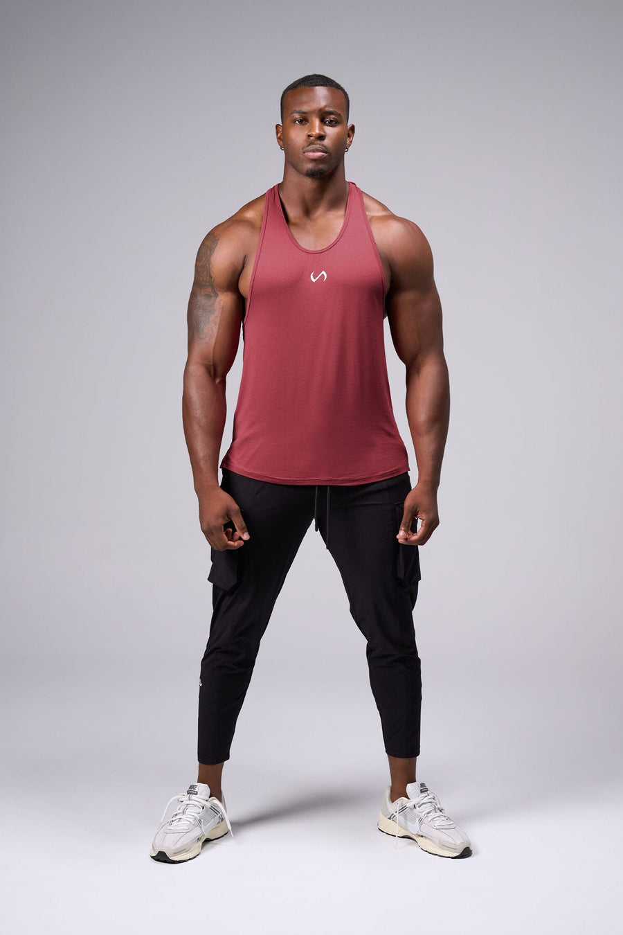 Front View of Faded Mauve Elevate Bamboo Stringer Tank
