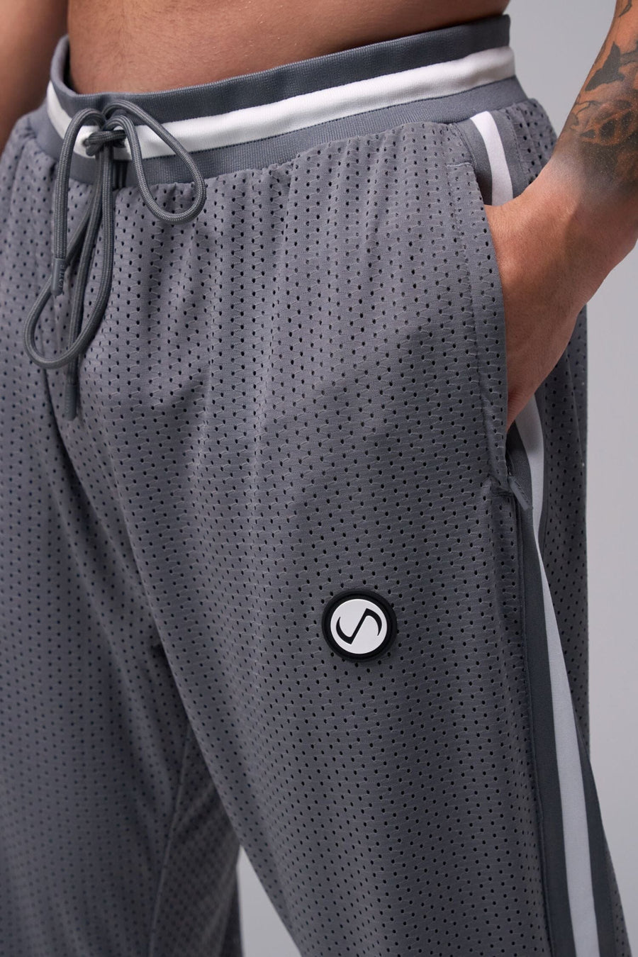 Front View of Evolve Mesh Track Pants – Men’s Joggers & Sweatpants  Quiet Shade 