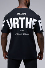 Back View Of Further Cotton Luxe Oversized Tee in Black