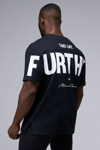 Back View Of Further Cotton Luxe Oversized Tee in Black
