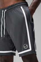 Front View of Grey GTS Athletic 8 Inch Shorts, featuring an 8-inch inseam and zipper pockets