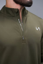 Detail Back View of Marshland TLF GTS Quad Tech Quarter-Zip Pullover redefining modern activewear, this men’s 1/4 zip pullover blends technology with sleek style 