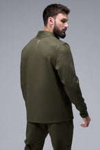 Detail Front View of Marshland TLF GTS Quad Tech Quarter-Zip Pullover redefining modern activewear, this men’s 1/4 zip pullover blends technology with sleek style 