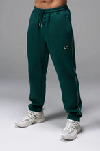 Front View of Green TLF GTS Twill Tech Joggers, featuring contrast stitching, zippered pockets, and next level style and function