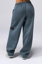 Unisex Scuba Tech Wide Leg Sweatpants in Stormy Weather — product video showing the wide-leg drape, scuba fabric and side pockets
