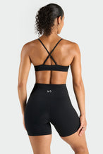 Back View of Black Tempo 6 Inch Workout Shorts