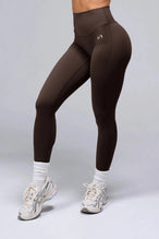 Front View Of Tempo High Waisted Workout Leggings in Dark oak