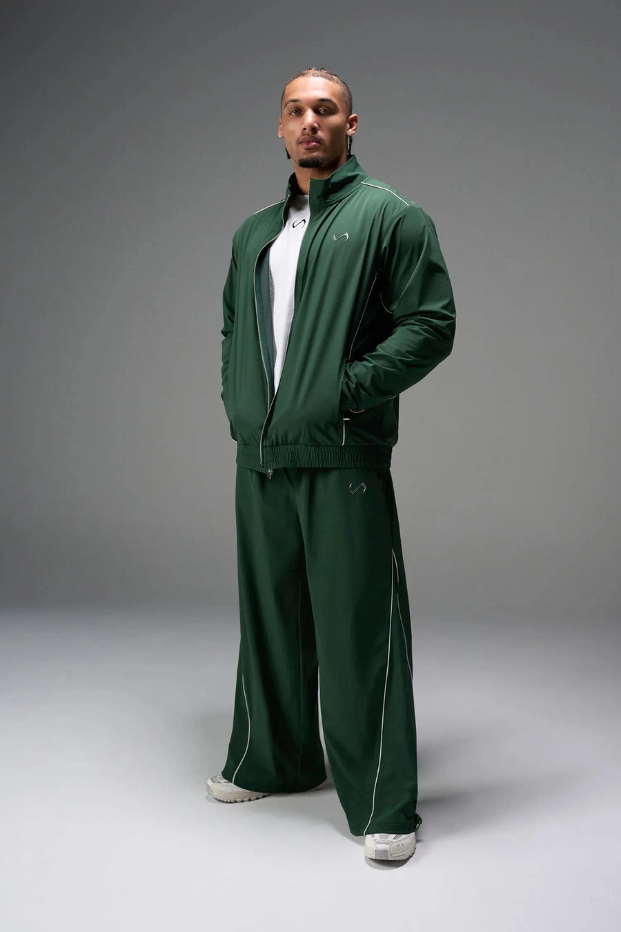 TLF Track Jacket (Men's GTS Gym-To-Street Edition) in Green — product video showing mesh lining, reflective piping and premium trims