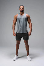 Front View of Black TLF Train Element 7 Inch Shorts featuring a 7 inch in seam and side zipper pockets designed for optimal performance