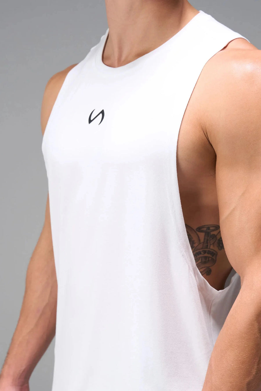 Back View of White Vital Air-Flex Drop Arm Tank