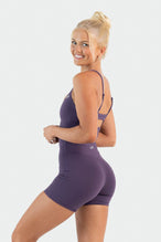 Full Model Image of Tempo Multi-Back Strap Sports Bra Dark Grape